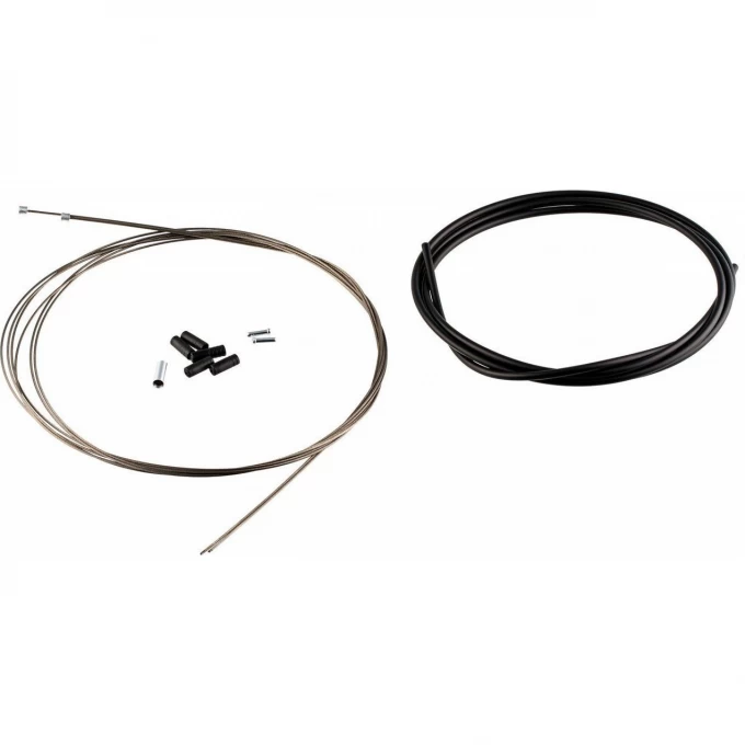 Трос и оплетка переключателя SHIMANO SP41, черная оплетка 1700 мм, трос 1.2X2100 мм, концевики и наконечники Y60098022 Трос и оплетка переключателя SHIMANO SP41, черная оплетка 1700 мм, трос 1.2X2100 мм, концевики и наконечники Y60098022