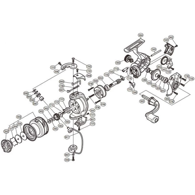 Запчасть для катушки SHIMANO BODY ASSEMBLY корпус RD18554 Запчасть для катушки SHIMANO BODY ASSEMBLY корпус RD18554